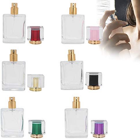 Flacone di profumo vuoto da 50 ml, 6 fiale e spruzzatori vuoti, flacone di profumo in vetro riutilizzabile Flacone spray vuoto Dispenser di atomizzatore di profumo