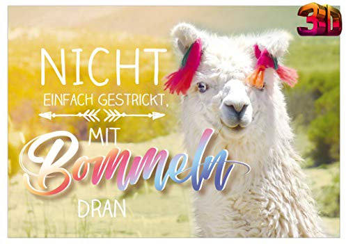 KE - 3D Effekt Geburtstagskarte, Lustige Postkarte mit Spruch, 150x105mm - Motiv: Mit Bommeln