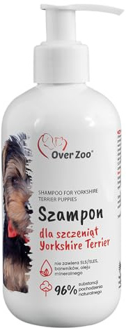 Over Zoo Shampoo für Yorkshire-Terrier-Welpen 250ml EIN sanftes Shampoo für Yorkshire-Terrier-Welpen mit Kaschmir-Wollproteinen