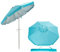 RELAX4LIFE Sombrilla de Playa Inclinable Φ198cm con Protección Solar UPF 50+ y Bolsa de Transporte, Sombrilla de Aluminio con Montaje en Suelo para Jardín, Terraza y Playa, Sin Base (Azul)