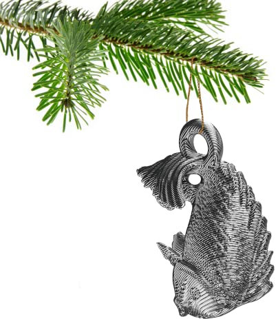 Fisch-Christbaumkugel-Dekoration für Weihnachten (Silber)
