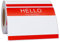 Hycodest 89 x 60 mm rote Hello My Name is Stick on Namensschild-Aufkleber, 200 Aufkleber