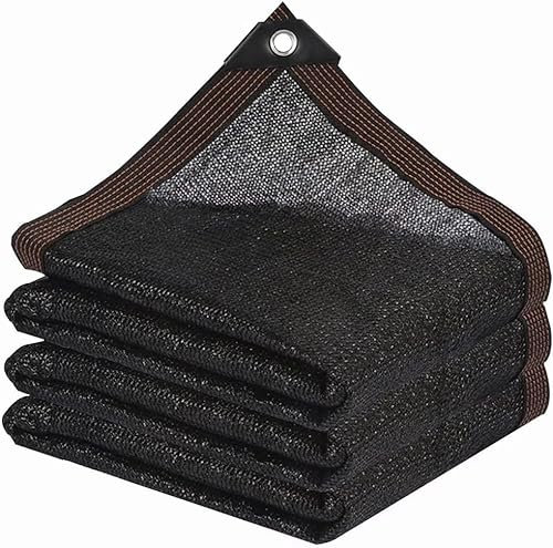 Tela de Sombra - Malla de Malla para Sombra de jardín con Ojales Cubierta de Parasol para Exteriores para pérgola Patio Plantas Invernadero Gallinero Negro 90% Tasa de sombreado (3x3m)
