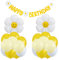 SUNSK Geburtstagsballons Gänseblümchen Luftballons Blume Folienballon Happy Birthday Girlande Runde Latexballon Gelb Weiss Ballons Geburtstag Deko für Kinder (25 Stück)