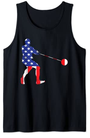 Hammer Throw USA Flag American Inside Me | Ball Thrower Tank Top