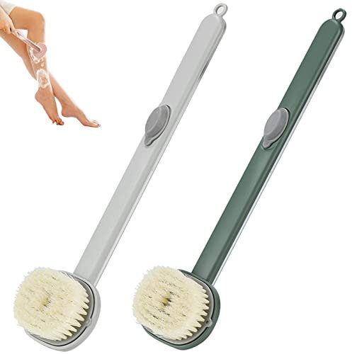 Newatoms Brosse nettoyage massage bain à long manche, épurateur dos, brosse nettoyage massage bain à long manche Home Essential, brosse bain exfoliante, manche allongé (2 pièces C)