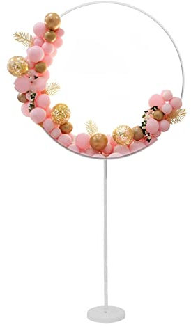 Ballonständer Kit, Ballon Hoop Ständer, Ballonsäulenständer Girlandenbügel Luftballons Basisständer mit Wasserfüllbare Basis für Geburtstag Hochzeit Weihnachtsfeier Party Dekoration (Runden)