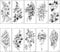 Neoreser Temporaire Tatouages 10 Feuilles, Autocollants, Fleurs Noires Ephemere Faux Tatouages pour Adultes Hommes et Femmes