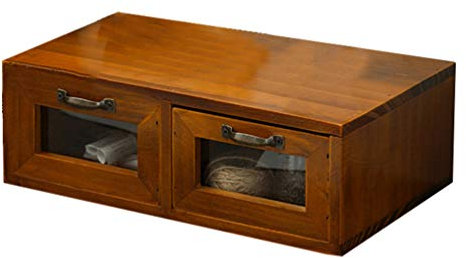 LIFKOME Boîte de Rangement en Bois Organisateur de Bureau Tiroirs Tiroir de Bureau en Boîte D'organisation de Rangement de Table Armoire de Rangement de Bureau en Bois 1 (2 tiroirs)
