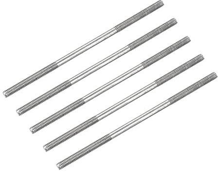 METALLIXITY Double Terminal Goujon Vis (M4 Filetage 100mm Longueur) 5Pcs 304 Inox Acier Double Fileté Barre Boulons - pour Maison Entretien