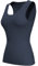 Lo.gas Fahrradtrikot Damen äRmellos,Radtrikot Atmungsaktiv Rennrad Trikot Fahrradshirt Mountainbike Frauen Sport Shirts FüR Damen Tank Top 4 Taschen Dunstblau1 S