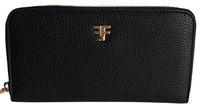 lucchi FRACOMINA Geldbörse für Damen mit 4 Fächern geschlossen durch Reißverschluss 6 Credit Card B7004 (schwarz), Schwarz