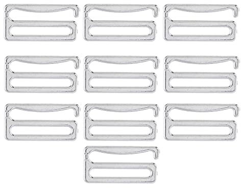 Premium-Qualität 10 Stück Metall-BH-Gurt Anpassung Teller Dessous Slider Haken Bikini-Verschlüsse - Splitter, 26mm Nützlich und modisch