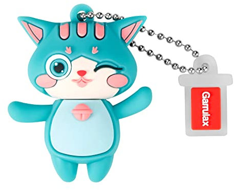 GARRULAX Clé USB 32 Go étanche en silicone USB 2.0 haute vitesse USB 2.0 avec stylo, stockage de la date (chat vert)