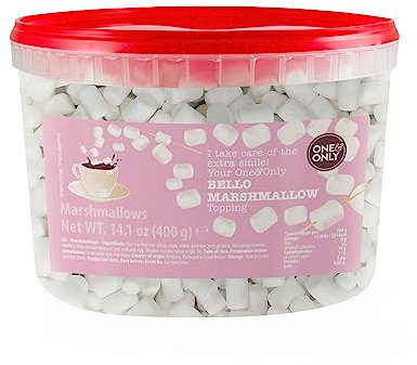 One&Only Topping Bello Marshmallow 400 g - Kleine, weiße Schaumzucker-Köstlichkeiten zum Dekorieren und Verzieren