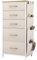 YITAHOME Cassettiera in tessuto con tasche laterali, ganci, armadietto con 5 cassetti, Cassettiera per Corridoio, con vano contenitore per soggiorno, camera da letto, cameretta dei bambini,beige