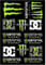 DINGFENG Motorrad Aufkleber, Monster Energy Aufkleber, Sponsoren Aufkleber, Moto Motocross Stickers Kit, Racing Aufkleber, für Offroad MotorräDer und Helme Motorrad Enthusiasten(Klaue)