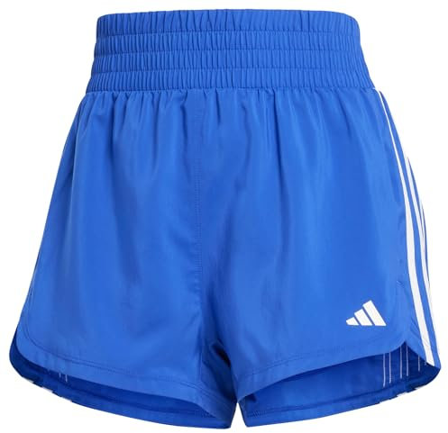 Adidas Pacer Training Damen-Shorts, 3-Streifen, gewebt, hohe Taille, Größe L 7,6 cm
