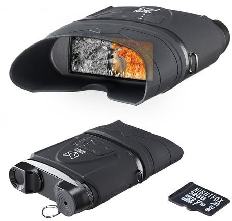 Night Vision Goggles - Nightfox Corsac 2, Records Video & Audio, USB-Rechargeable, 1080p HD, 32GB Memory, >200m Range, Dual Lens Viewing Screen, NVG Digital Infrared Binoculars