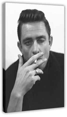 MAHWER Johnny Cash Musikposter 1 Leinwand-Poster, Wandkunst, Dekordruck, Bild, Gemälde für Wohnzimmer, Schlafzimmer, Dekoration, Rahmen-Stil, 20 x 30 cm