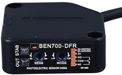 Fockety Außensensor-Lichtschranke, Hohe Genauigkeit Diffuse Reflexion Lichtschrankensensor, Annäherungssensor Infrarot-Näherungsschalter Fotoelektrischer Sensor für Lichtsteuerung