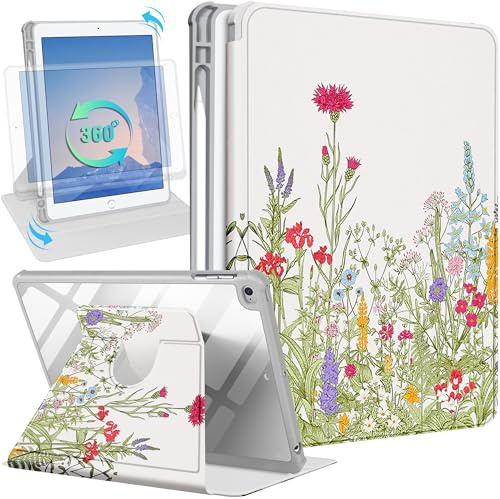 Kidcube Funda para iPad de 5ª/6ª generación, para iPad Air de 1ª/2ª generación, para iPad Pro de 9.7 pulgadas, funda para mujeres y niñas, funda tipo libro con soporte para lápiz, diseño lindo de