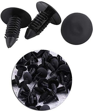 Attache à rivets de voiture, 50pcs universel pare-chocs de voiture en plastique rivet attache de retenue garniture punaise clip noir pour pare-chocs de voiture