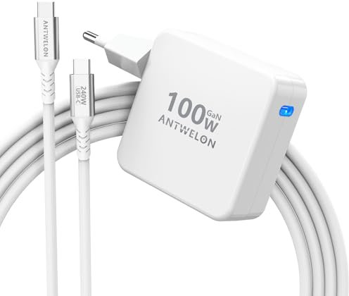 ANTWELON 100W USB C Chargeur GAN Ordinateur Portable Type C pour MacBook Pro 16 15 14 Zoll, MacBook Air, iPad Pro, Galaxy S24 S23, Dell XPS, HP, Lenovo Thinkpad Yoga, Tablet