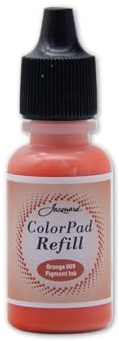 Jacquard ColorPad .5 oz Stamp Pad Pigment Ink Refill - Orange - Archival - Archival - Acid Free - Excellent for Blending and Embossing - Made in USA