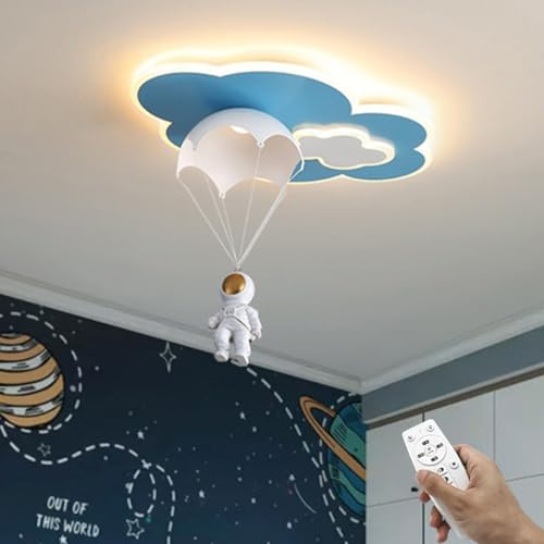 HEYUN Modern LED Deckenlampe Kinderzimmer 32w Kinderzimmer Lampe Decke Astronaut Deckenlampe Schlafzimmer Mit Fernbedienung Schlafzimmerlampe Deckenleuchte Dimmbar Für Jungen Mädchen