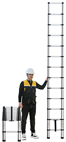 Teleskopleiter für Dächer/Wohnmobildächer, 8 m, 7 m, 6 m, 5 m, 4 m, 3 m, 2 m, klappbare Teleskop-Ausziehleiter aus Aluminium, robuste ausziehbare und zusammenklappbare Leiter, Tragkraft: 150