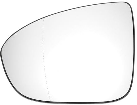 A ABSOPRO Espejo retrovisor del lado izquierdo del coche, reemplazo de cristal con placa de respaldo asférica calefactada en blanco para Opel para Vauxhall Meriva B 2010-2017