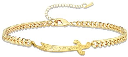 VASSAGO Zulfiqar Armband für Frauen Männer Edelstahl Imam Ali Schwert Armband Islamisches arabisches Geflochtenes Seil-Schnur Islam Muslimischer Schmuck