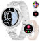 Damen Smartwatch 1.19 AMOLED Always-on Display Bluetooth Anrufe Smart Watch Damen für Android iOS 100+Sport Rund Damen Smartwatch Silber Edelstahl Frauen Smartwatch Herzfrequenz Schlaf Monitor