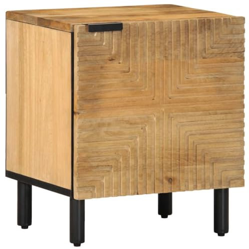 vidaXL Nachttisch Braun 40x33x46 cm Massivholz Mango, Nachtschrank, Beistellschrank, Nachtkommode, Bettschrank, Beistelltisch, Nachtkonsole