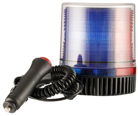 Fesuda LED Gelbe und blaue zweifarbige Rundumleuchte mit Stroboskop-Warnleuchte, magnetische Installation/Stromversorgung für Zigarettenanzünder