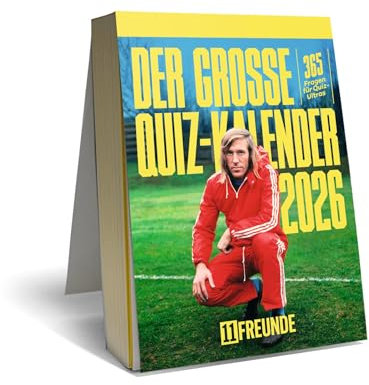 Der große 11FREUNDE Quiz-Kalender 2026 – 365 Fragen für Quiz-Ultras Tagesabreißkalender mit Aufsteller-Funktion - 11,8x15,9 - Tischkalender