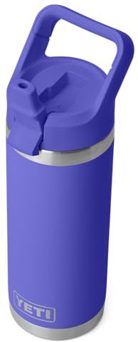 YETI Rambler C Straw Bottle, Stainless Steel Vacuum Insulated Bottle with Straw Cap, Ultramarine Violet, 18 oz (532 ml)