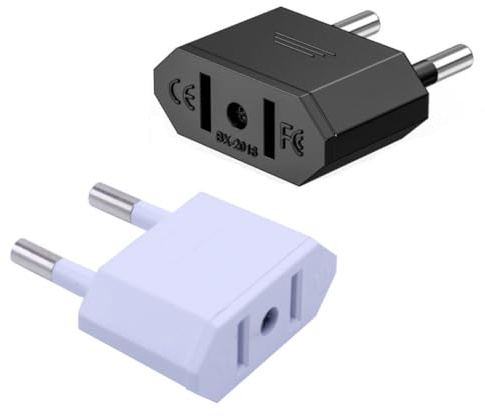 Adapter USA Deutschland Stecker US to EU Adapter,US Adapter EU,USA Adapter Steckdose,EU to US Adapter CE-Zertifizierun,USA Adapter für Geräte mit USA-Netzteil (1 Stück Weiß)