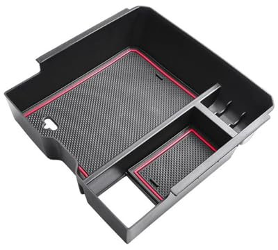 CFCKHPTHAZ Braccioli Auto Scatola Auto Bracciolo Box Vassoio Console Organizzatore Supporto per per Ranger per Raptor 2024 Accessori Interni (Red)