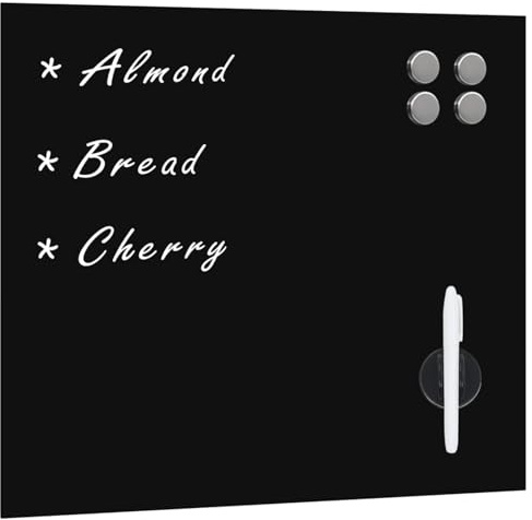 Vopese Glas-Trockenlöschtafel 60x60cm Schwarz - Wandmontage, Büro & Schule Model285370