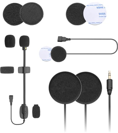 ASMAX Kit de Accesorios de Altavoz y Micrófono | Compatible con Intercomunicadores F1S