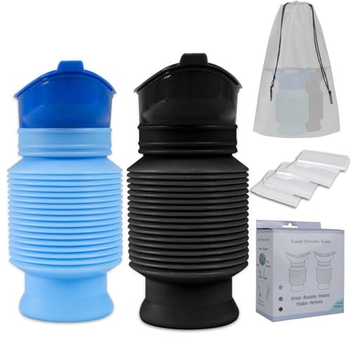 KkaFFe Botellas de orina para hombre, urinario de emergencia ajustable, botella de orina de automóvil para hombres y mujeres, inodoro portátil para automóvil, inodoro móvil personal retráctil, botella