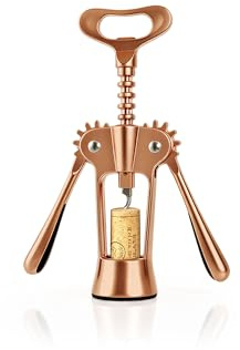 Cork Screw, Wine Cork Screw Wing, Wine Bottle Opener, Corkscrew for Home, Bar & Special Occasions（Rose Gold）