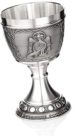 Celtic Eagle - Keltischer Adler - handgefertigter Zinn Weinkelch aus Irland