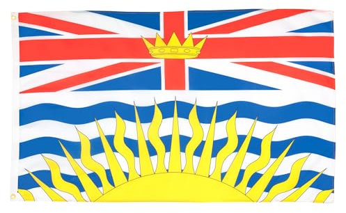 AZ FLAG - Drapeau Colombie-Britannique - 90x60 cm - Drapeau Canadien - Canada 100% Polyester Avec Oeillets Métalliques Intégrés - Pavillon 50 g