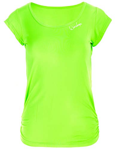 WINSHAPE Damen Super Leichtes Functional Kurzarmshirt Aet106 Tanktop, Neon-grün, L EU