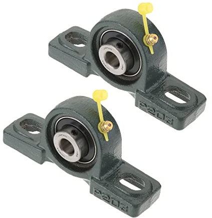Othmro UCP201 Flansch-Stehlager, 12 mm Bohrdurchmesser, Lagerstahl + Gusseisen, Schraubensicherung, 2 Stück