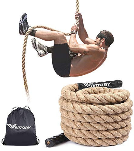 VIVITORY Gym Fitness Training Climbing Ropes, Workout Gym Climbing Rope, Home Training and Fitness Workouts,1.5'' in Diameter, Available 10, 15, 25, 30 Ft (25 ft)