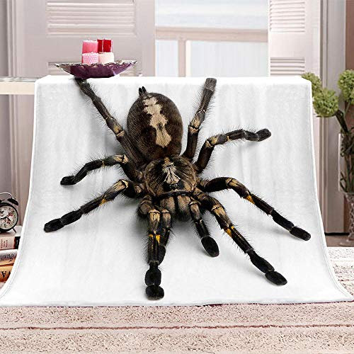 SHHSGZ Europäische Vogelspinne Decke Kinder Decke sofadecke plüsch Decke Flauschige kuscheldecke bettüberwurf für Sofa und Couch bettwäsche Wolldecke-150x180cm